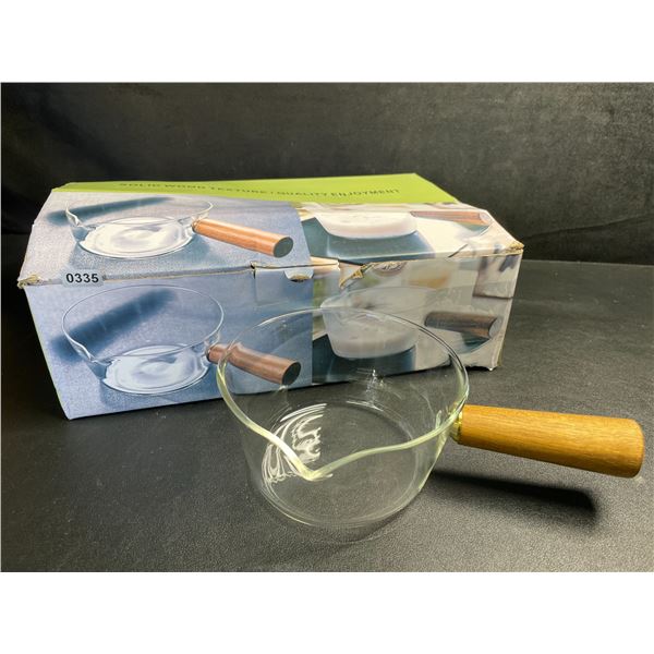 Glass Milk Pot/Milk Warmer Pot for Gas Stoves - V-Shaped Spout Saucepan - New