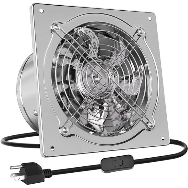 6-Inch Exhaust Fan with Switch; Powerful/Portable Ventilation Fan - Easy Install/Versatile Use - New