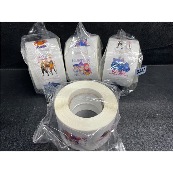 4 Rolls of K-Pop Demon Hunters Stickers - Large Rolls - New