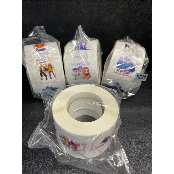 4 Rolls of K-Pop Demon Hunters Stickers - Large Rolls - New