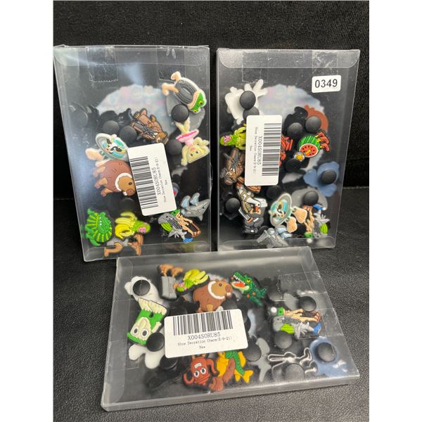 3 Multi-Packs of Croc Shoe Charms/Jibbitz - Assorted Designs - New