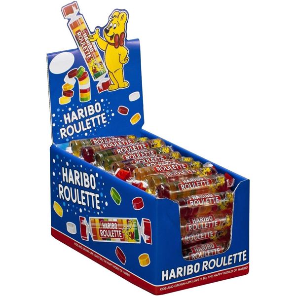 Case of Haribo Roulette Candies (50PCS x 25g) Fruity Flavor Candies - New Sealed