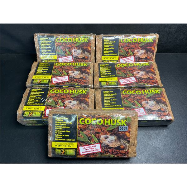 7-Packs of Coco Husk (8 QT) Coconut Fiber Bedding - Ideal for Terrariums/For Reptiles - New Sealed