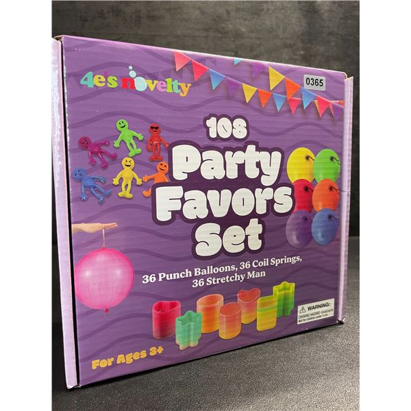 108PC Party Favors Set - Includes 36 Punch Balloons, 36 Slinkies, & 36 Stretchy Toys - New