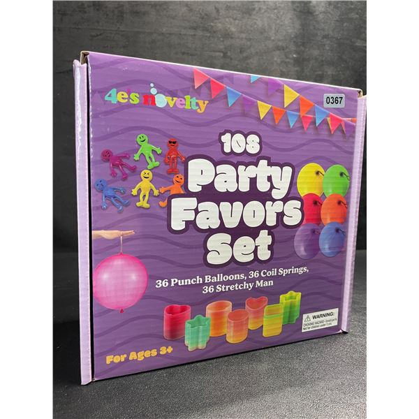 108PC Party Favors Set - Includes 36 Punch Balloons, 36 Slinkies, & 36 Stretchy Toys - New