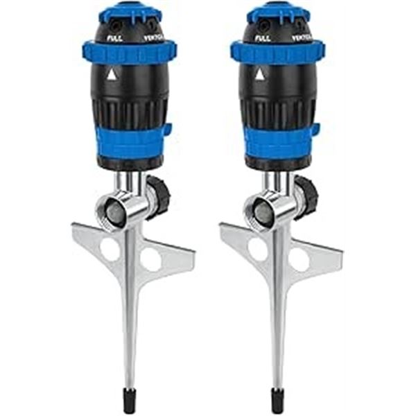 2-Pack Gear Drive Sprinklers with Metal Spike Base; 5-Pattern Heavy Duty Garden Watering System; New