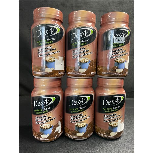 6 Bottles of Dex4 Fast-Acting Glucose Chewable Tablets (Choc-Marshmallow Flavor) 50pcs - New Sealed