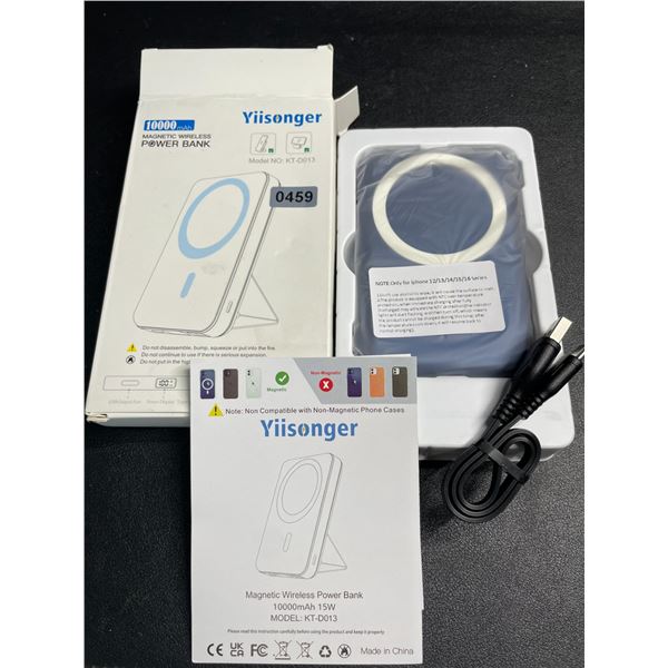 Yiisonger 10,000mAh Magnetic Wireless Power Bank/Portable Charger (Model: KT-D013) Blue - New
