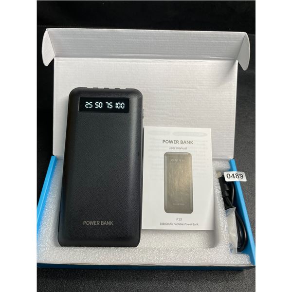 High-Capacity 38,800mAh Portable Power Bank/Charger with Built-In Charge Cables - Brand New!