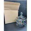 Image 6 : Colorful Large Glass Crystal Candy Dish/Jar with Lid - 5" Size (Approx.) - New in Box!