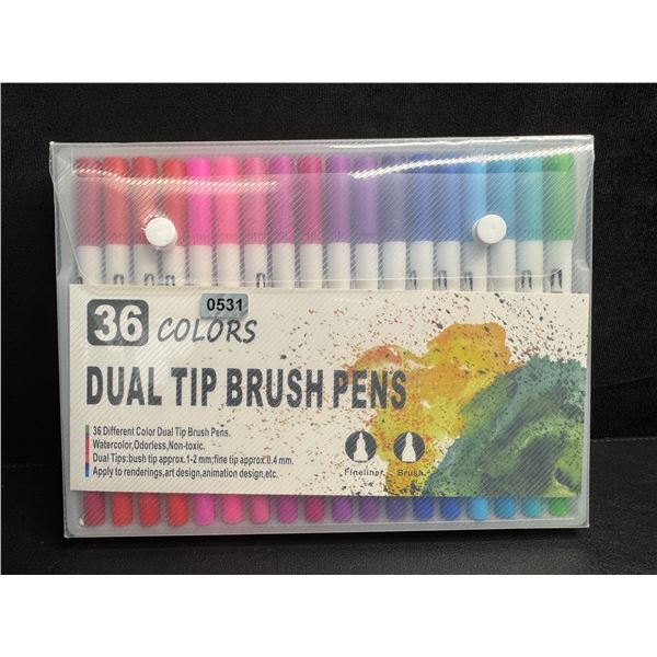 36PC Dual-Tip Artist Markers - 36 Colours - 1.2mm and 0.4mm Sizing - Brand New!