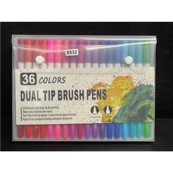 36PC Dual-Tip Artist Markers - 36 Colours - 1.2mm and 0.4mm Sizing - Brand New!