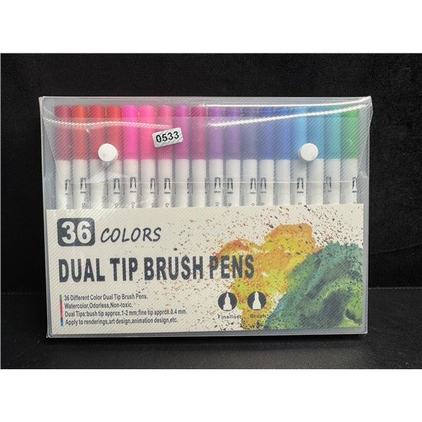 36PC Dual-Tip Artist Markers - 36 Colours - 1.2mm and 0.4mm Sizing - Brand New!