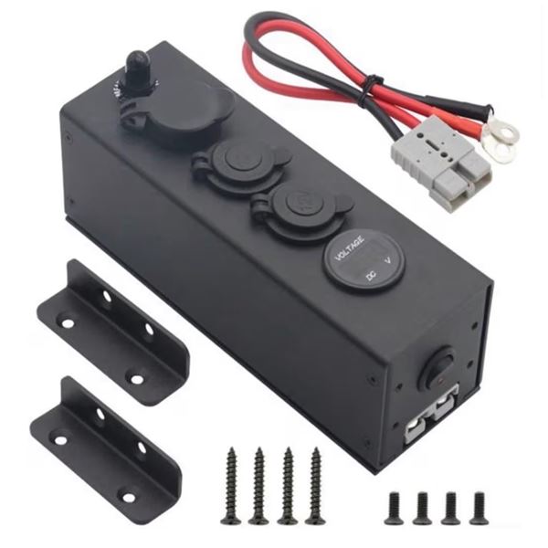 12V Power Socket for Trucks/Boats/Cars with USBA/USBC and 2 12V Sockets - Marine Rated - Brand New