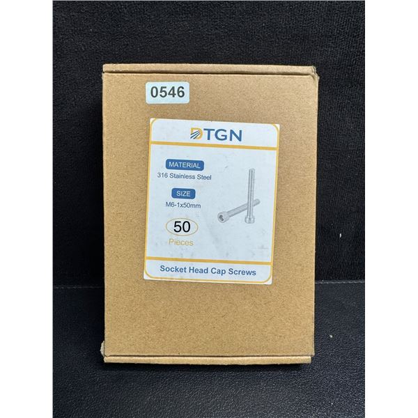 TGN 50PC Box of 316 Stainless Steel M6-1x50mm Socket Head Cap Screws - Brand New