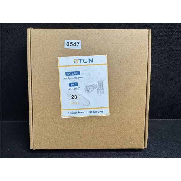 TGN 20PC Box of 304 Stainless Steel 1/2"-13x7/8" Socket Head Cap Screws - Brand New