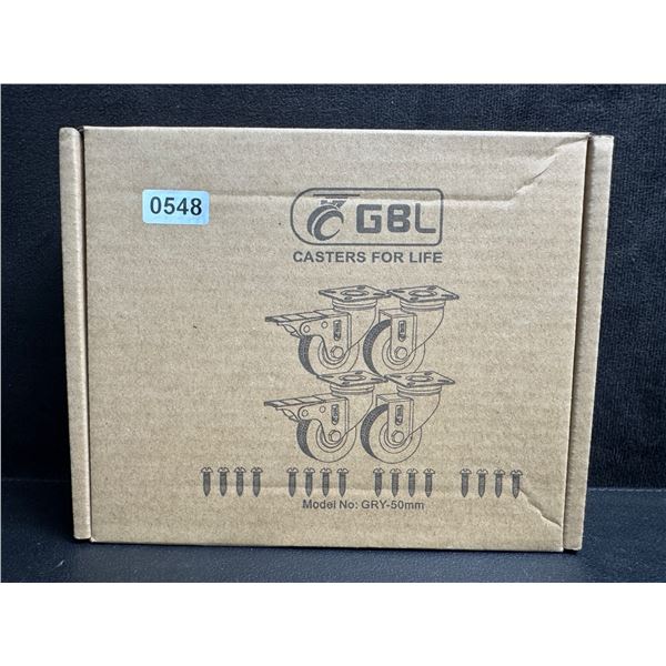 GBL GRY-50mm 2" Caster Wheels with Brakes 440LB Rating - Brand New