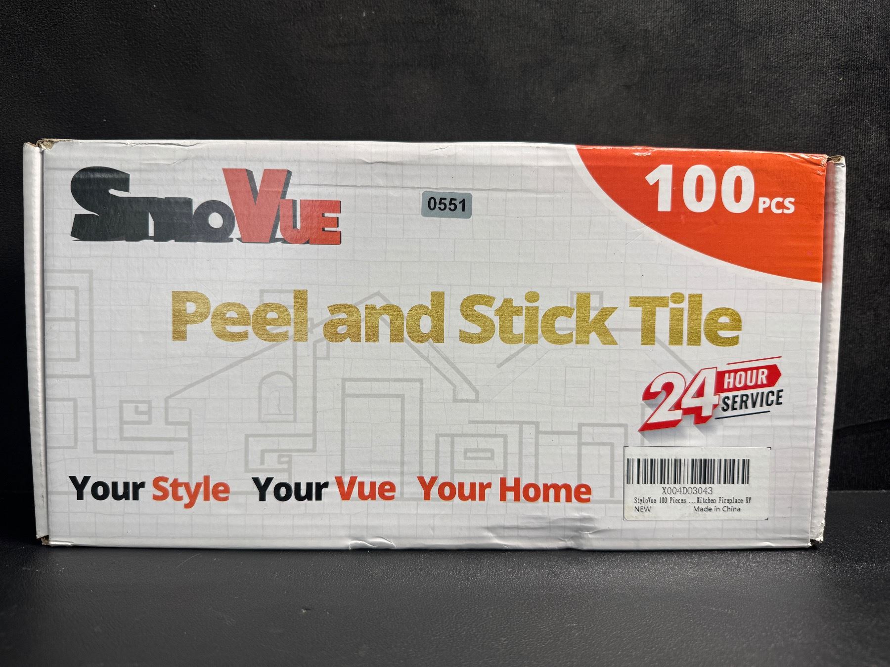 100-Sheet Pack Peel & Stick Graphite Strone Backsplash Tiles (3