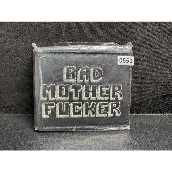 Pulp Fiction Bad Mother Fucker Leather Bifold Letter Printed Wallet - Black - Brand New
