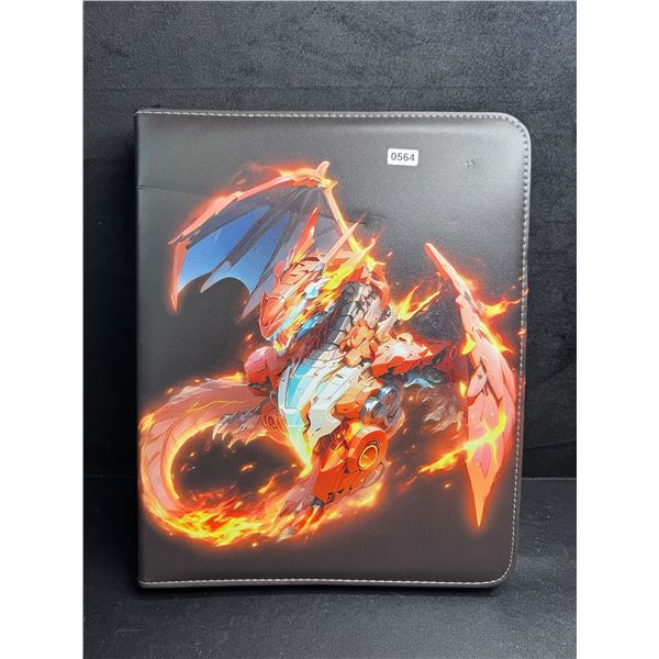 TCG Trading Card Softshell Leather Binder with Dragon Design holds 500+ Cards - New