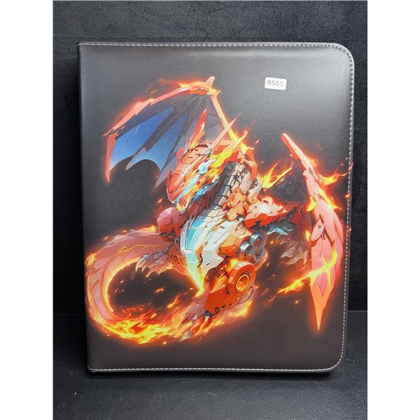 TCG Trading Card Softshell Leather Binder with Dragon Design holds 500+ Cards - New