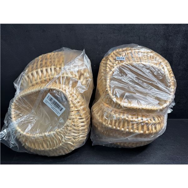 4PCS of Beige/Brown Wicker Garden Decor Baskets - New