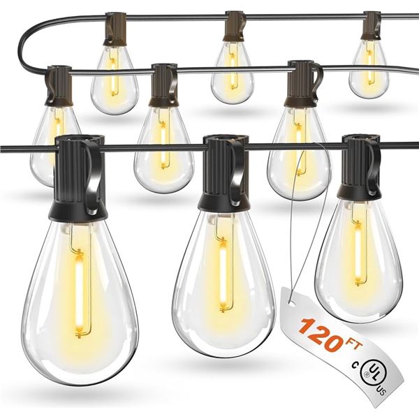 120FT Set of Edison Style Shatter Proof LED Rope Lights - New