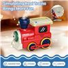 Image 2 : Electric Toy Train Set with Sound & Lights; Magnetic Connection Tracks & Road Signs Play Set - New