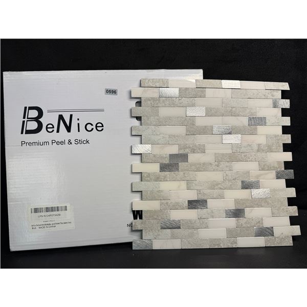 5-Pack of Peel and Stick Backsplash Tiles Grey/White - New