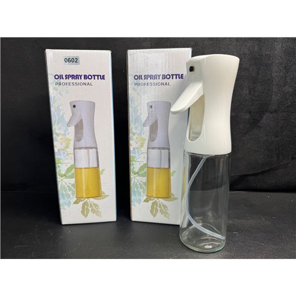Lot of 2 Glass Oil Spray Bottles for Kitchen/Grilling/Cooking - New
