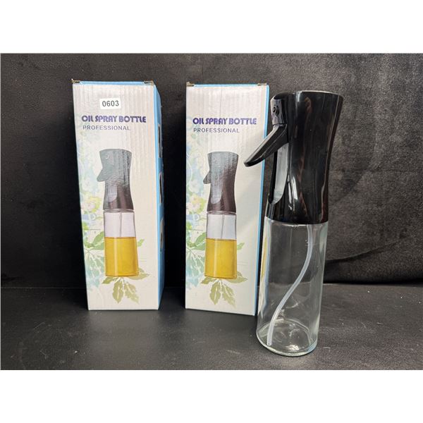 Lot of 2 Glass Oil Spray Bottles for Kitchen/Grilling/Cooking - New