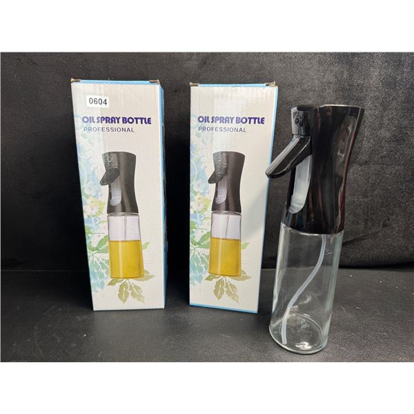 Lot of 2 Glass Oil Spray Bottles for Kitchen/Grilling/Cooking - New