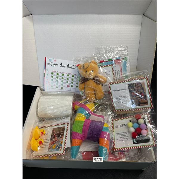 Elf-On-The-Shelf Activities Accessories Kit - Box full of Assorted Elf Pros/Pranks/Tricks - New