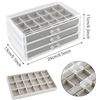 Image 2 : 3-Tier Clear Acrylic Jewelry Organizer Box/Tray for Rings, Necklaces, Earrings - New