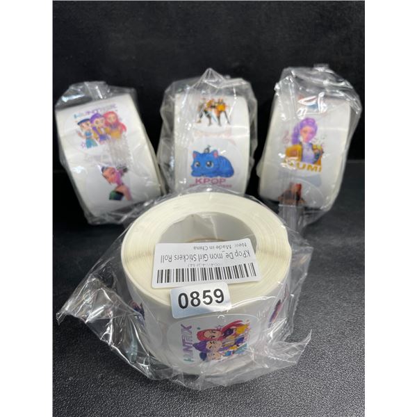 4 Rolls of K-Pop Demon Hunters Stickers - Large Rolls - New