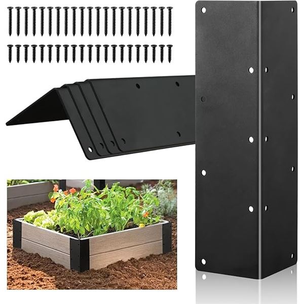 4-Pack 11" Metal L Brackets for Raised Planters/Flower Boxes - Screws Included - New