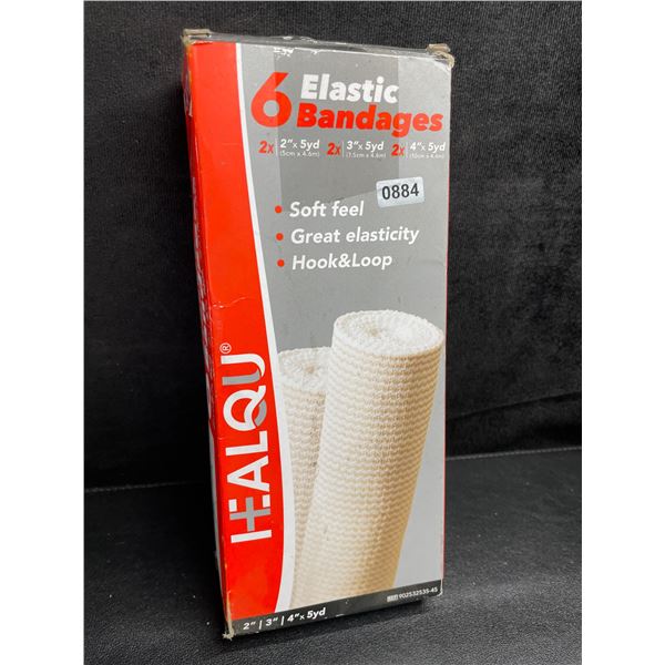6-Pack Box of Elastic/Stretch Tensor Bandages - 2"/3"/4" x 5yd Rolls (6 Rolls Total) - New