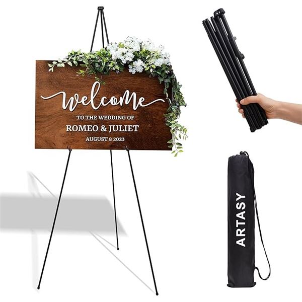 Artasy 63" Foldable Portable Easel Stand/Art Easel Stand for Poster/Signs/Art/Canvas - New