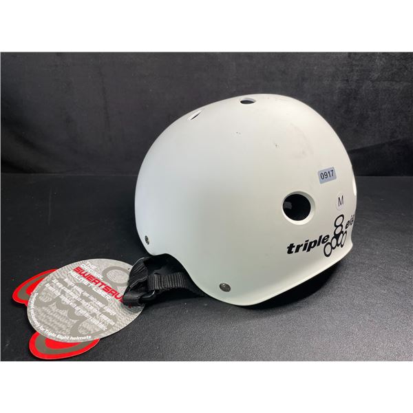 Triple Eight Certified Sweatsaver Bike/Sports Helmet - Size M - White/Black - New with Tags!