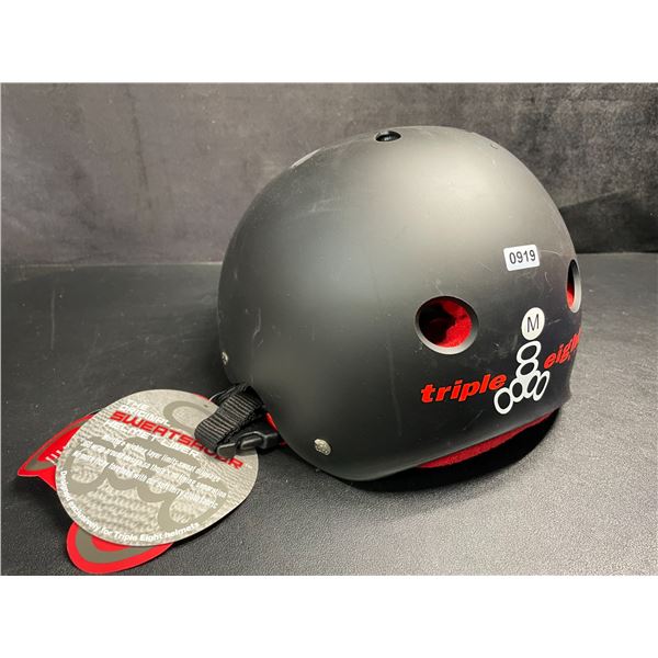 Triple Eight Certified Sweatsaver Bike/Sports Helmet - Size M - Black/Red - New with Tags!