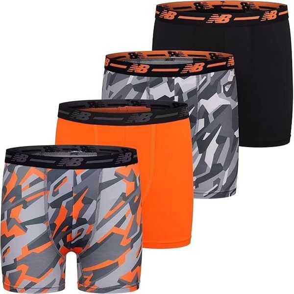 4-Pack of New Balance Performance Boys Boxer Briefs (Size M) Lightweight/Breathable - New