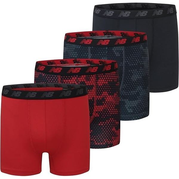 4-Pack of New Balance Performance Boys Boxer Briefs (Size S) Lightweight/Breathable - New