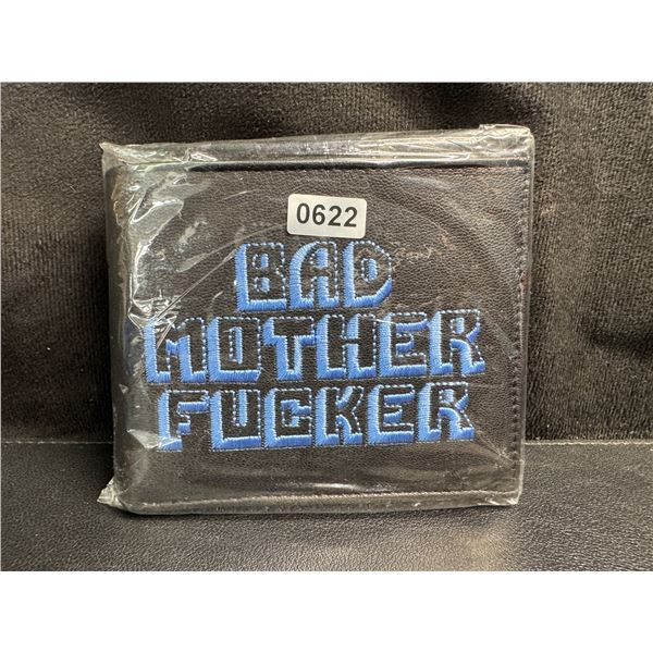 Pulp Fiction Bad Mother Fucker Leather Bifold Letter Printed Wallet - Blue - Brand New