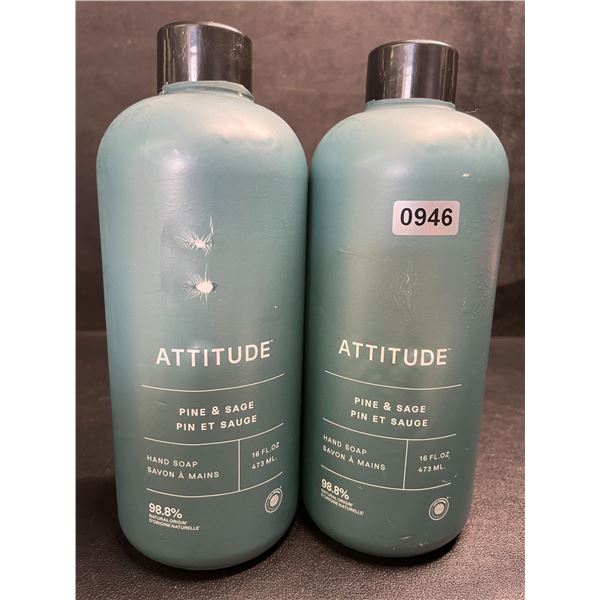 Lot of 2 ATTITUDE Pine & Sage Hand Soap (473ml) New (Broken Nozzle*)