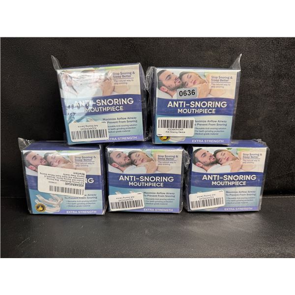 5 Sealed Boxes of Custom Shapeable Anti-Snoring Mouth Guards - New