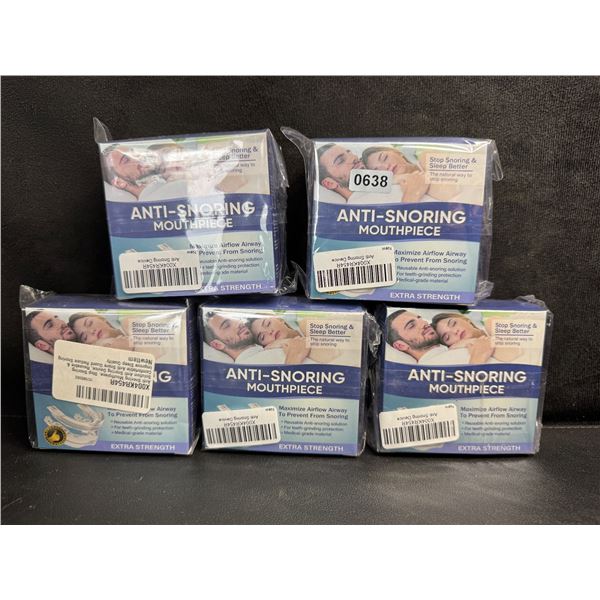 5 Sealed Boxes of Custom Shapeable Anti-Snoring Mouth Guards - New