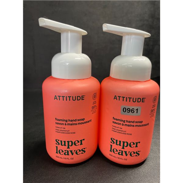2 ATTITUDE Super Leaves Foaming Hand Soaps (295ml) Pink Grapefruit Scent - New