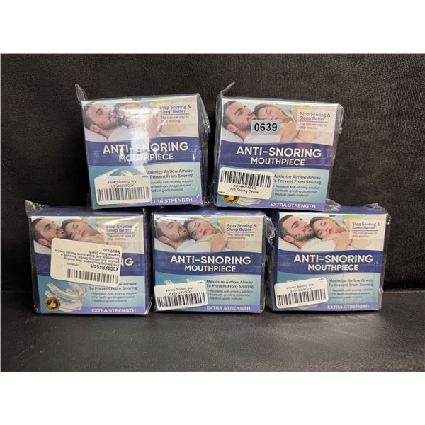 5 Sealed Boxes of Custom Shapeable Anti-Snoring Mouth Guards - New