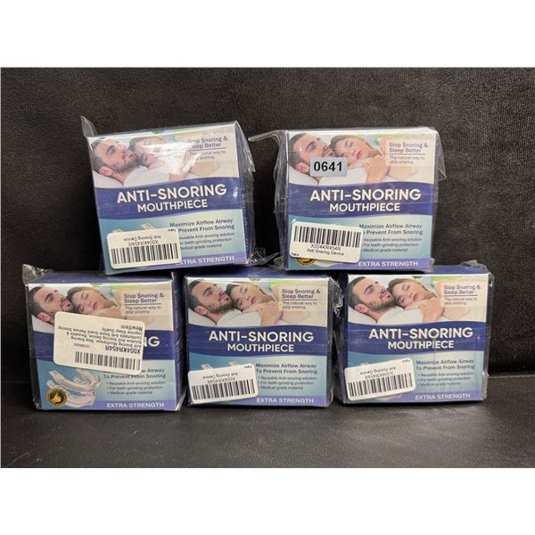 5 Sealed Boxes of Custom Shapeable Anti-Snoring Mouth Guards - New