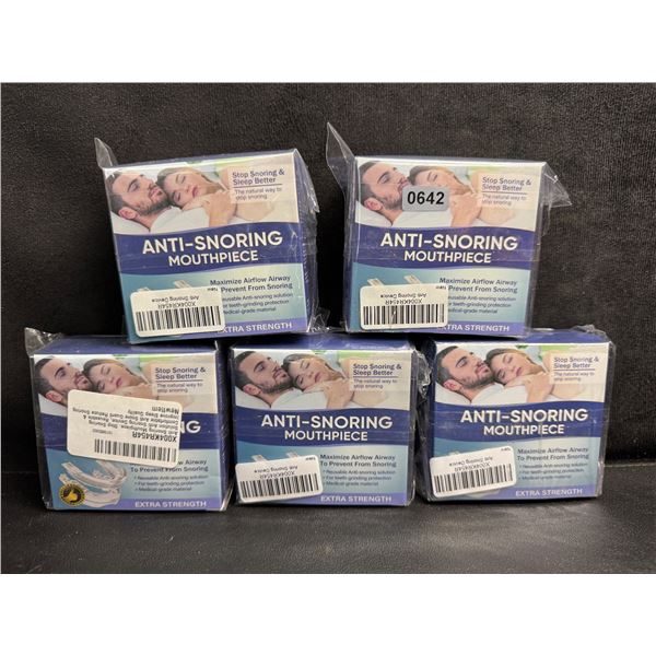 5 Sealed Boxes of Custom Shapeable Anti-Snoring Mouth Guards - New